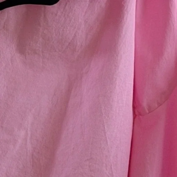 Zara Basic Blouse Sz XS Pink Off Shoulder Ruffle Bell Sleeve Barbiecore Crop Top - Picture 7 of 8